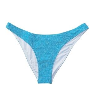 Victoria’s Secret Pink Women’s Med Bright Marine Shimmer Brazilian Bikini Bottom